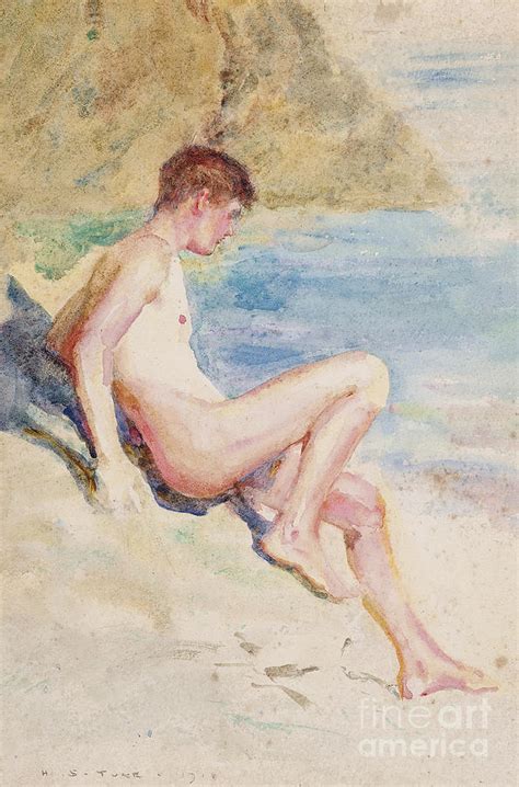 The Bather Painting By Henry Scott Tuke Fine Art America