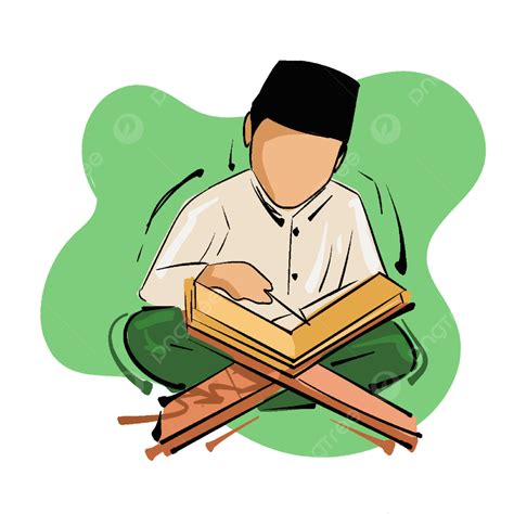 Gambar Santri Lelaki Membaca Al Quran Hari Santri Santri Ngaji