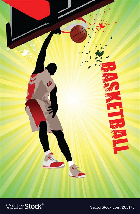 Basketball Poster Royalty Free Vector Image Vectorstock