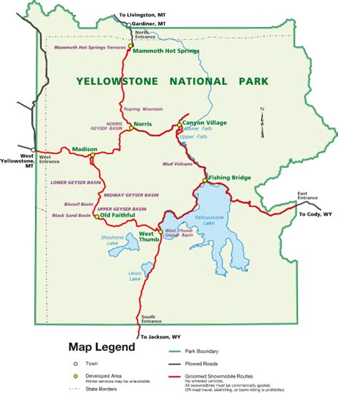 Snowmobile Yellowstone Trails And Maps United States Travel