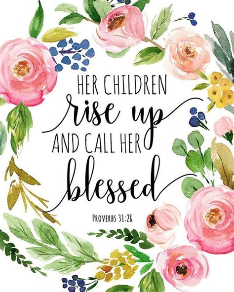 Bible Verse Print Her Children Rise Up And Call Her Blessed Etsy 2024