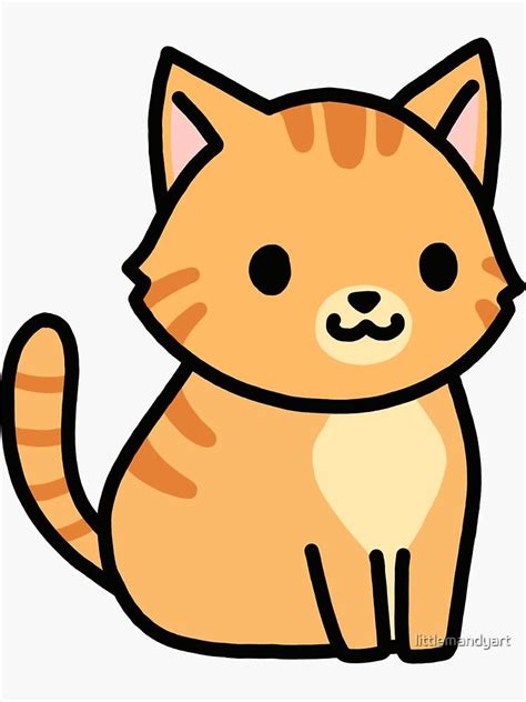 Orange Tabby Cat Sticker By Littlemandyart Redbubble In 2021