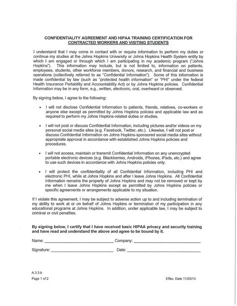 Hipaa Confidentiality Agreement 10 Examples Format Pdf Examples