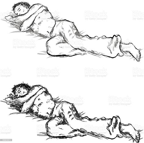 Sleeping Man Grunge Sketch Stock Vector Art And More Images Of Adult