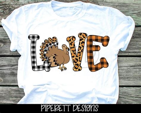 Love Buffalo Plaid Cheetah Leopard Print Thanksgiving Turkey Etsy