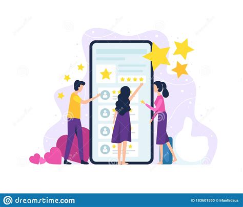 Concept Of Customer Reviews And Satisfaction Stock Vector