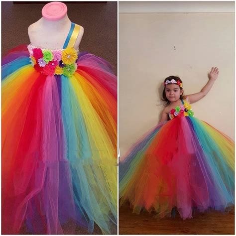 Candy Rainbow Birthday Tutu Dress Real Photo Rainbow Baby Girl Tutu