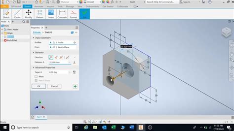 Inventor 2020 Beginners Exercise 1 Youtube