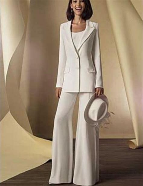 2016 Chiffon Long Sleeves Mother Of The Bride Pant Suits Three Pieces