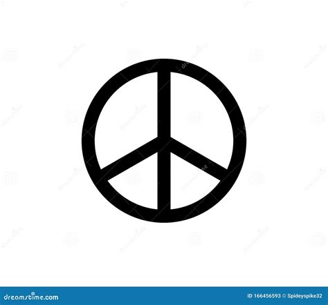 Black Peace Sign Isolated Vector Illustration Stock Vector