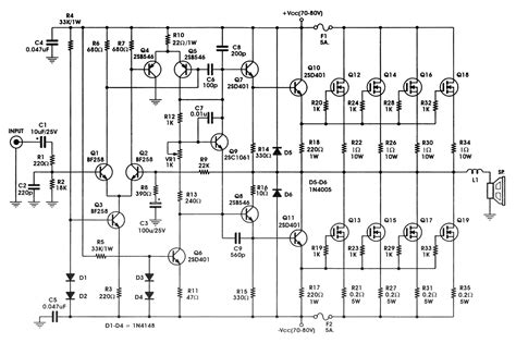 High Power Mosfet Amplifier Circuit Diagrams
