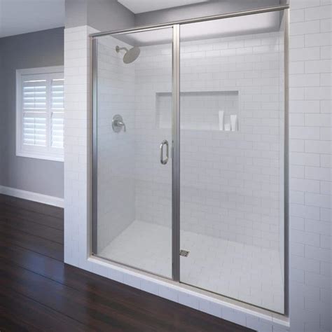 Basco Infinity 46 In X 72 1 8 In Semi Frameless Hinged Shower Door In