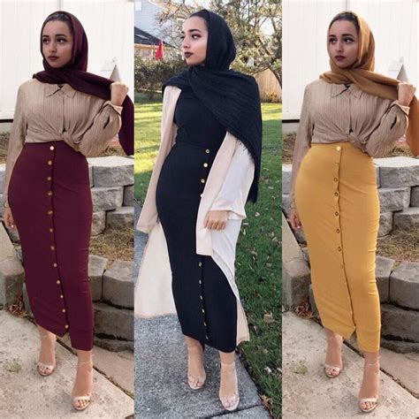 fashion women s skirt muslim bottoms long skirts knittle cotton pencil skirt ramadan party