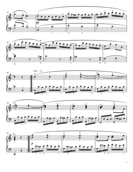 Mozart Kv 265 Twinkle Twinkle Little Star 12 Variations K 265 Original With Fingered By