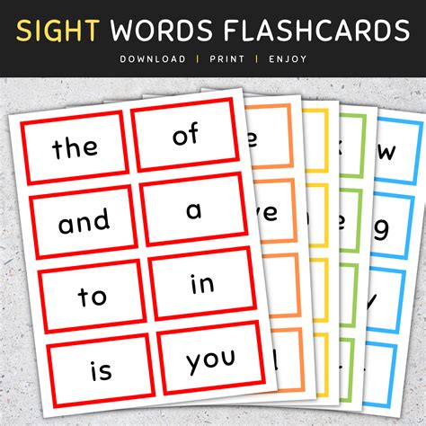 Fry Sight Words Flash Cards Frys 1st 2nd And 3rd 100 Sight Words Set