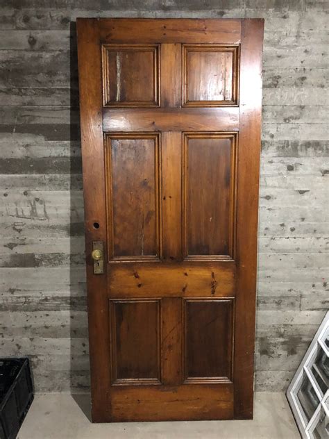 Antique Exterior Stained Wood Entry Door Classic Panel W Etsy