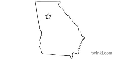 Georgia Outline Usa State Map Atlanta Capital Ks1 Dudu Ati Funfun