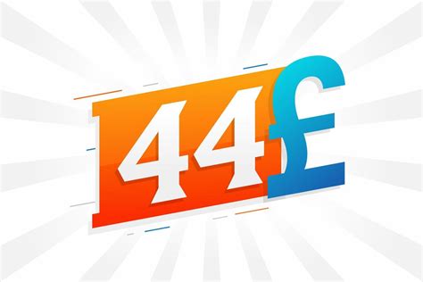 44 Pound Currency Vector Text Symbol 44 British Pound Money Stock