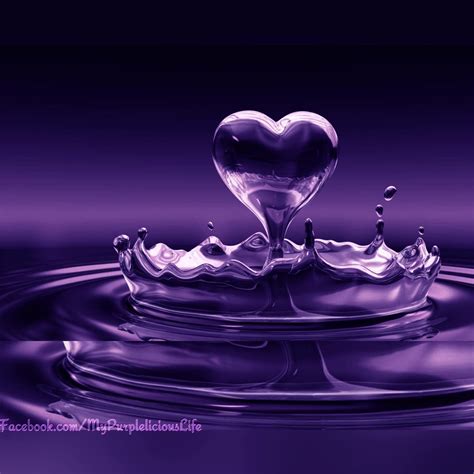 Purple Heart Shaped Water Droplet