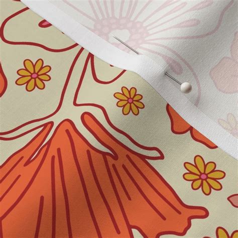 retro 1960s mod floral fabric spoonflower
