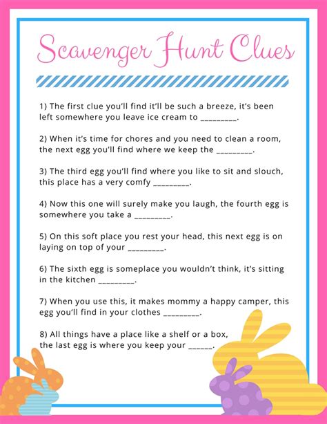 This came to be called an easter egg hunt with clues and jess loved it each year. Easter Scavenger Hunt - Edible® Blog