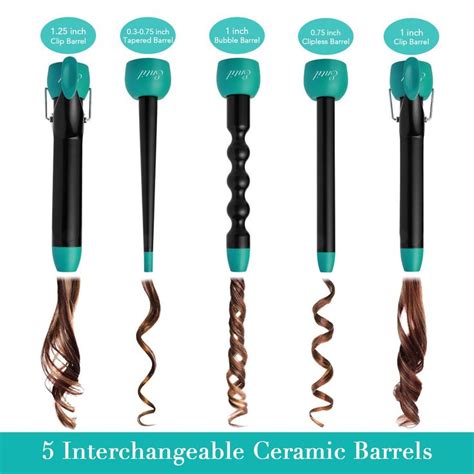 Entil 5 In 1 Curling Iron Wand Set With 5 Interchangeable
