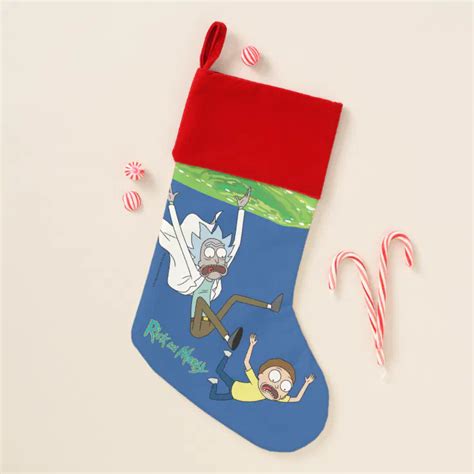 Rick And Morty™ Falling Out Of Portal Christmas Stocking Zazzle