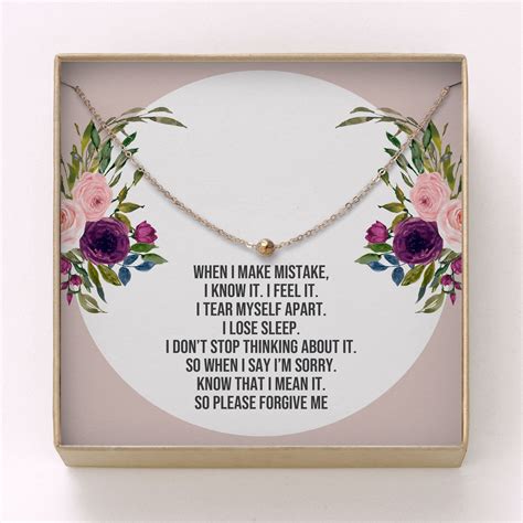 Only 1 left add to favorites funny apology gift, personalized custom scented soy candle, apology gift for her, hope this candle, i'm sorry for him, forgive me. Apology Gift for her • Tiny Hammered Bead Necklace Apology ...