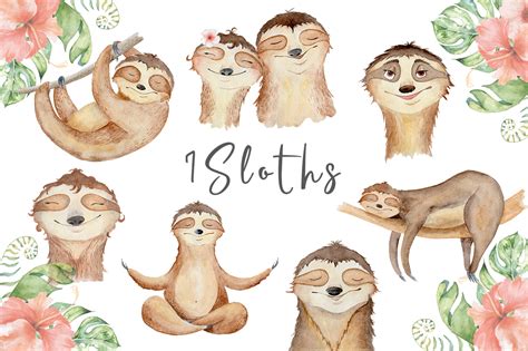 Lovely Sloths Watercolor Set