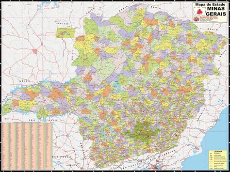 Mapa Estado Minas Gerais Político E Rodoviário Lojaapoio