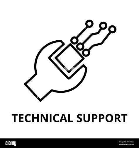 Modern Editable Line Vector Illustration Technical Support Icon For