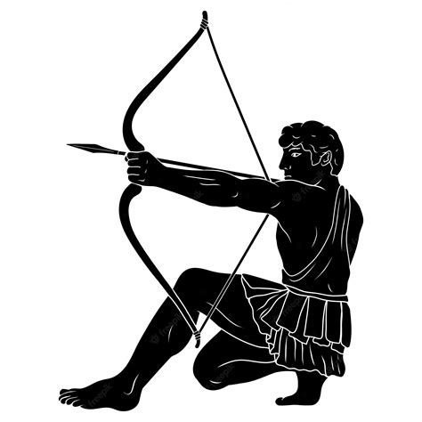 Premium Vector The Ancient Greek Hero Hercules Shoots From A Bow At A