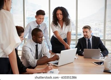 Group Businesspeople Meeting Around Table Office Stock Photo Shutterstock
