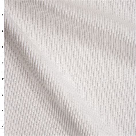 Cali Fabrics White Heavyweight Cotton Waffle Knit Fabric By The Yard