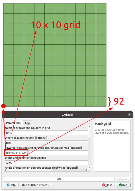 Coordinates Creating Grid In Qgis Anchored To Specific Point