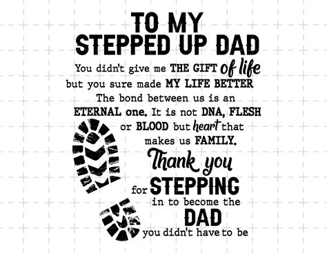 To My Stepped Up Dad Svg Bonus Dad Svg Foot Print Etsy