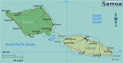 Map Of Samoa Touristic Map Online Maps And Travel