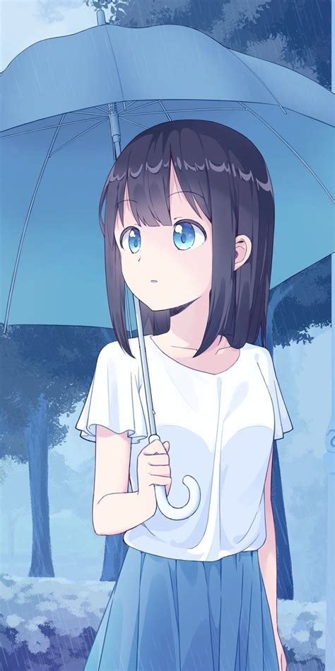 Free Download Anime Girl Cute With Umbrella Art 1080x2160 Wallpaper