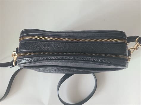 Coach Jes Black Pebble Leather Double Zip Crossbody Bag F39856 Ebay