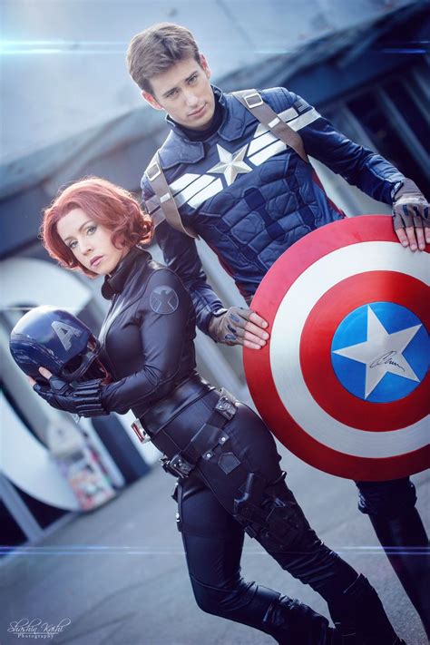 Amazing Cosplay Avengers Black Widow Captain America Marvel By Shashinkaihi Cosplay Anime