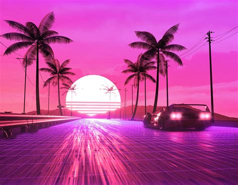 80s Neon Palm Trees Wallpapers Top Free 80s Neon Palm Trees