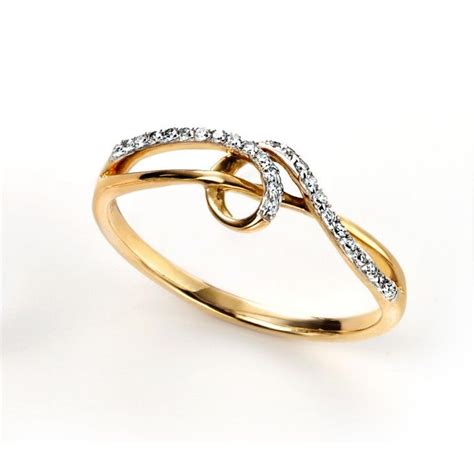 9ct Yellow Gold Diamond Twist Loop Ring Gold Diamond Gold Engagement