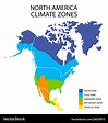 North america climate zones map geographic Vector Image