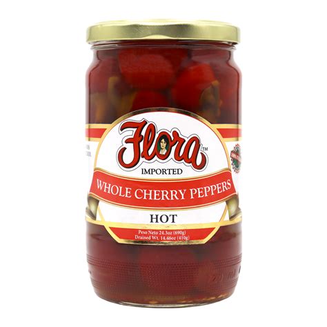 Whole Hot Cherry Peppers In Vinegar Flora Fine Foods