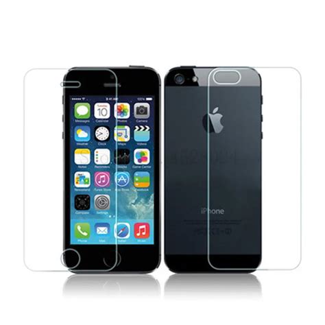 buy new front and back clear tempered glass screen protector for iphone 5 5s se film online