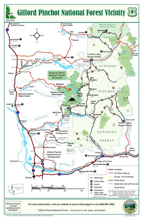 Ford Pinchot National Forest Vicinity Map Ford Pinchot National