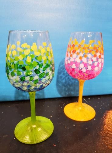 Confetti Wine Glasses Pinots Palette Painting