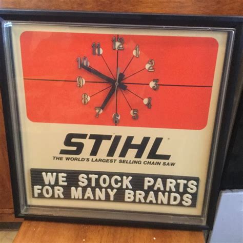 Vintage Original Stihl Chainsaw Dealer Advertising Clock Sign Chain Saw