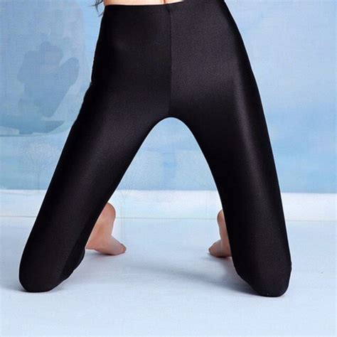 Women Black Skinny Leggings Mid Calf Length Lycra Spandex Workout Black