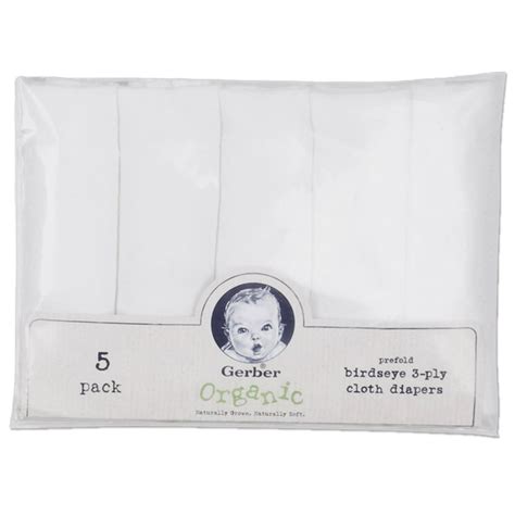 Gerber Prefold Birdseye Organic Diaper 5pk